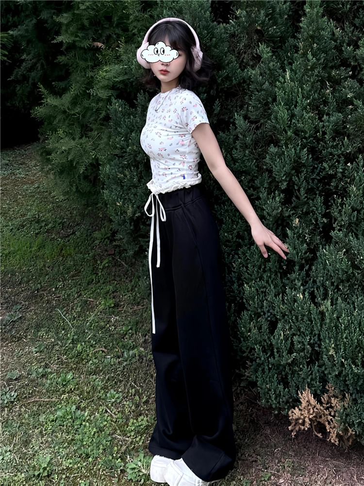 High Rise Plain Wide Leg Pants (Various Designs)