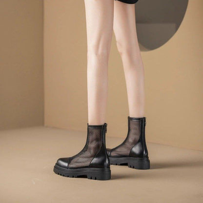 Platform Panel Mesh Short Boots