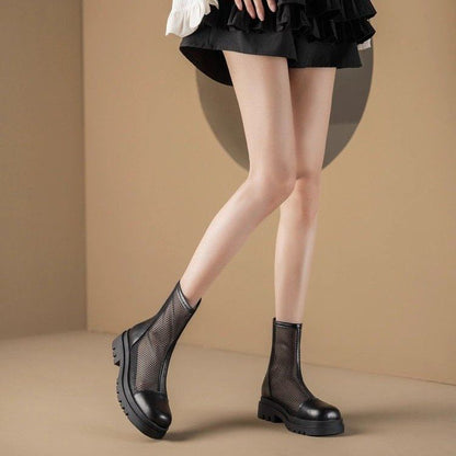 Platform Panel Mesh Short Boots