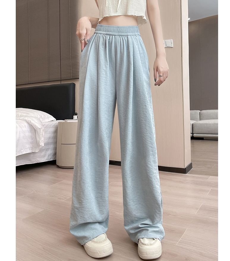 High Rise Plain Wide Leg Sweatpants