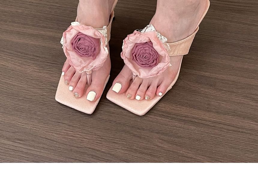 Heel Flops Accent Low Flower Flip