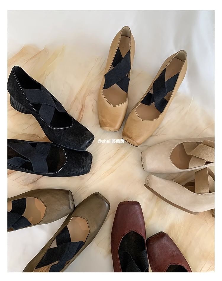 Designs) Block (Various Genuine Pumps Leather Heel