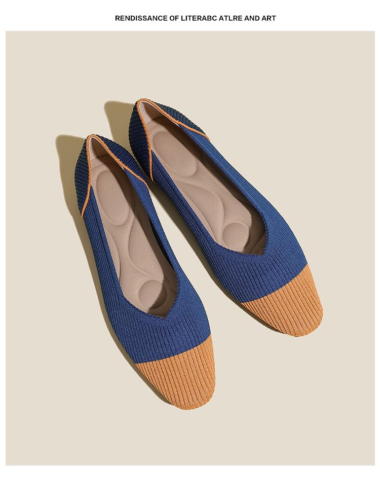 Color Block Fabric Flats