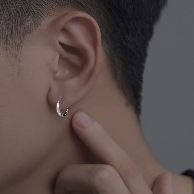 Twisted Stainless Steel Hoop Earring (Various Designs)