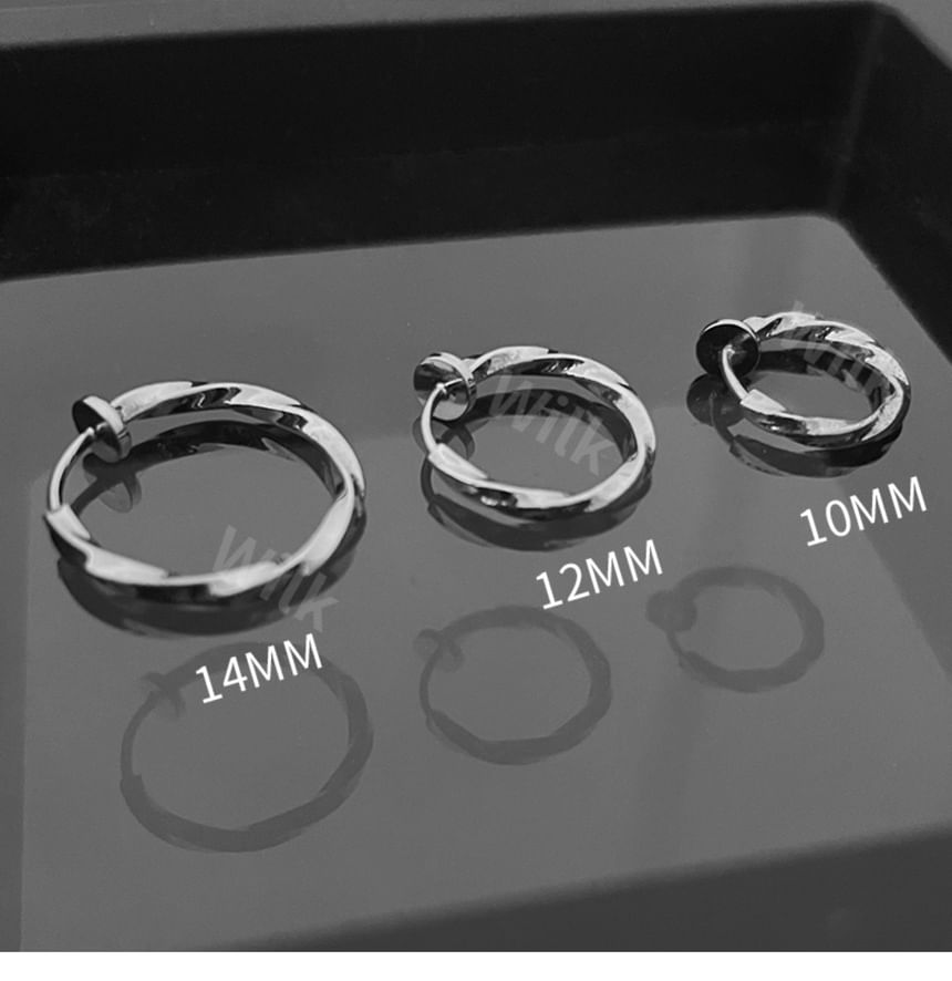 Twisted Stainless Steel Hoop Earring (Various Designs)