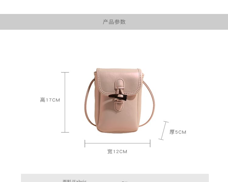 Plain Toggle Faux Leather Mobile Phone Crossbody Bag