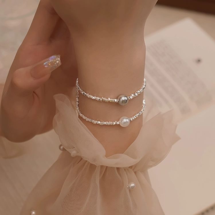 Faux Pearl Alloy Bracelet