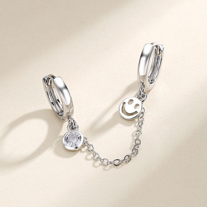 Chained Alloy Huggie Earring (Various Designs)