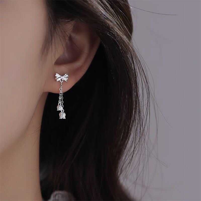 Bow Alloy Dangle Earring