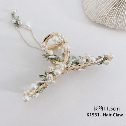 Flower Faux Pearl Hair Claw / Headband / Hair Clip / Necklace / Bracelet