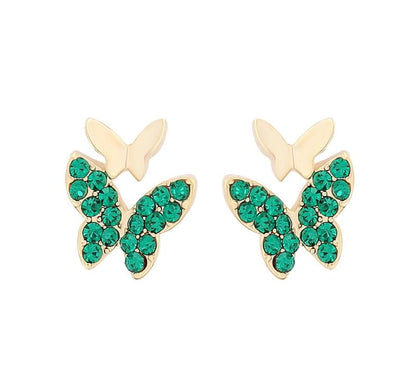 Butterfly Rhinestone Alloy Drop Earring