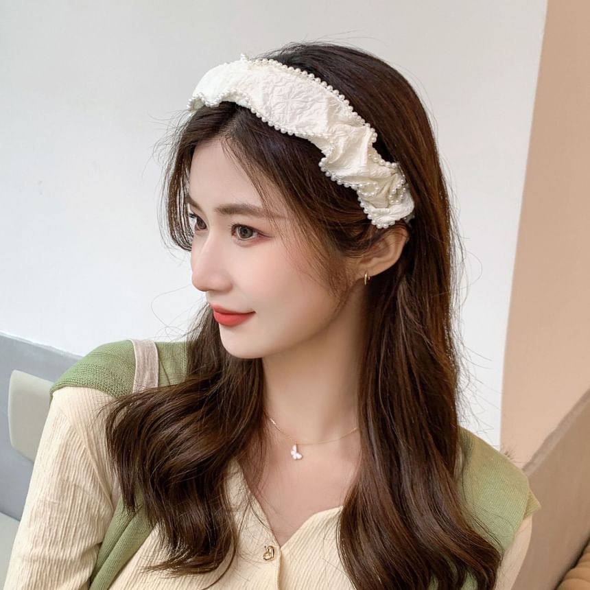 Band Barrette Faux Head Pearl /