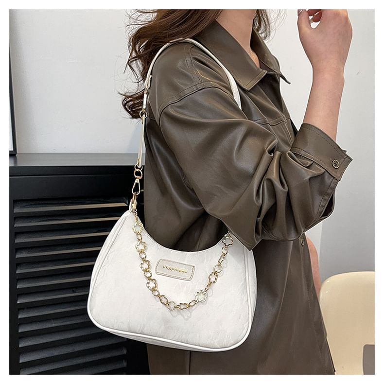 Chain Strap Applique Shoulder Bag