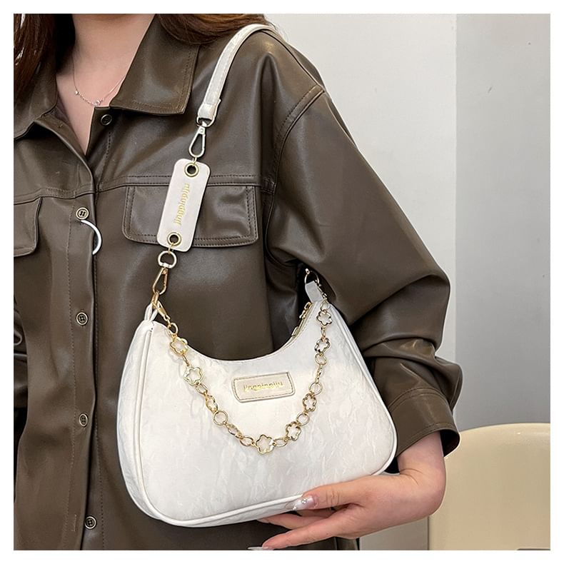 Chain Strap Applique Shoulder Bag