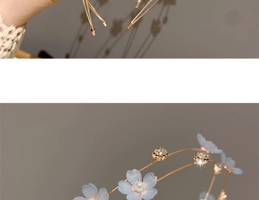 Floral Faux Pearl Layered Alloy Headband