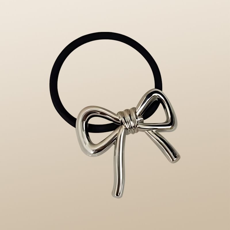 Bow Alloy Hair Tie