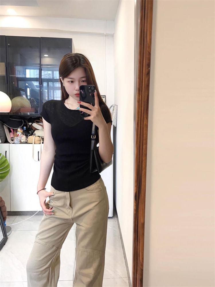 High Waist Plain Flared Cargo Pants (Various Designs)