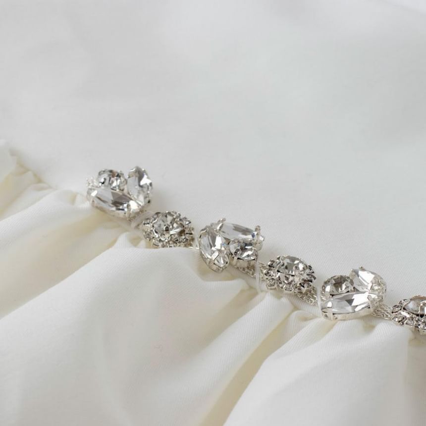 Rise Mini A-Line High Rhinestone Skirt Plain