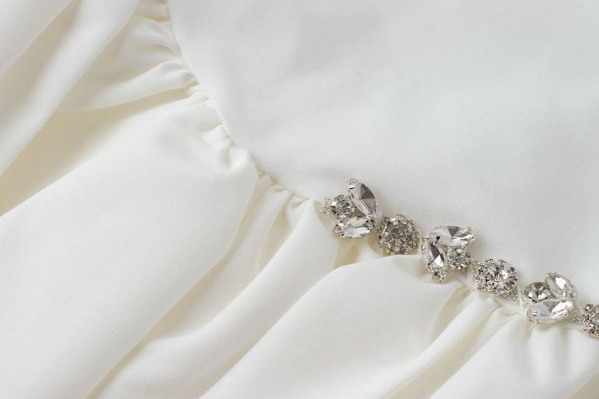 Rise Mini A-Line High Rhinestone Skirt Plain