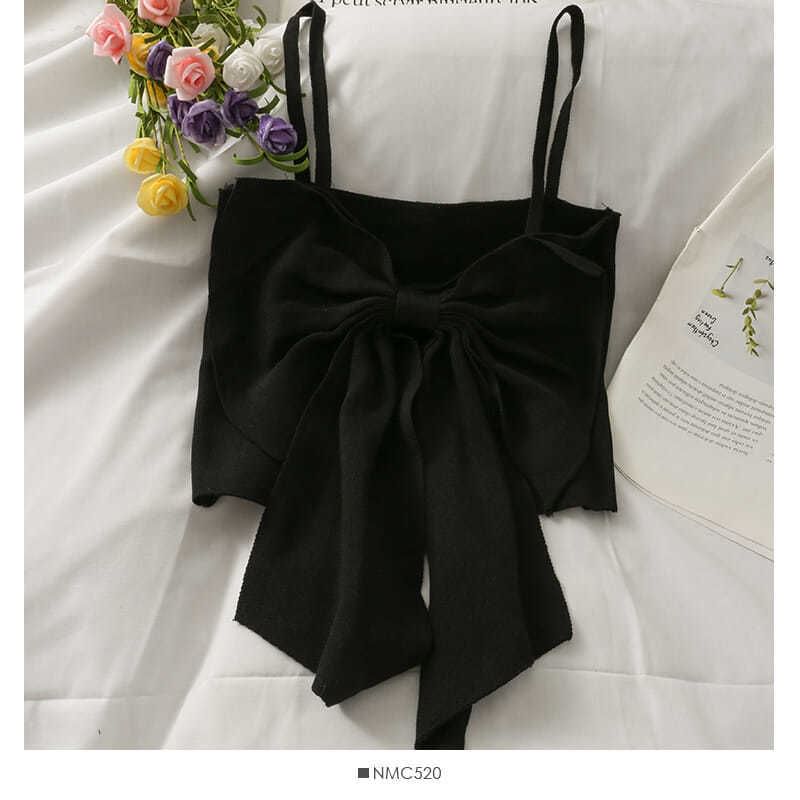 Camisole Cropped Top Plain Bow