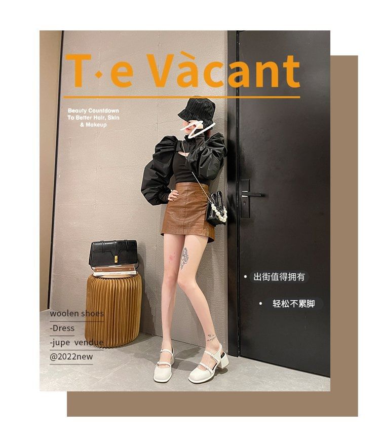 Toe D'Orsay Pumps Patent Heel Square Slingback Jane Block Mary Leather