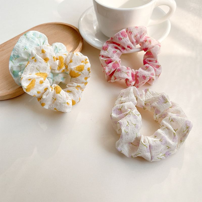 Floral Print Scrunchie