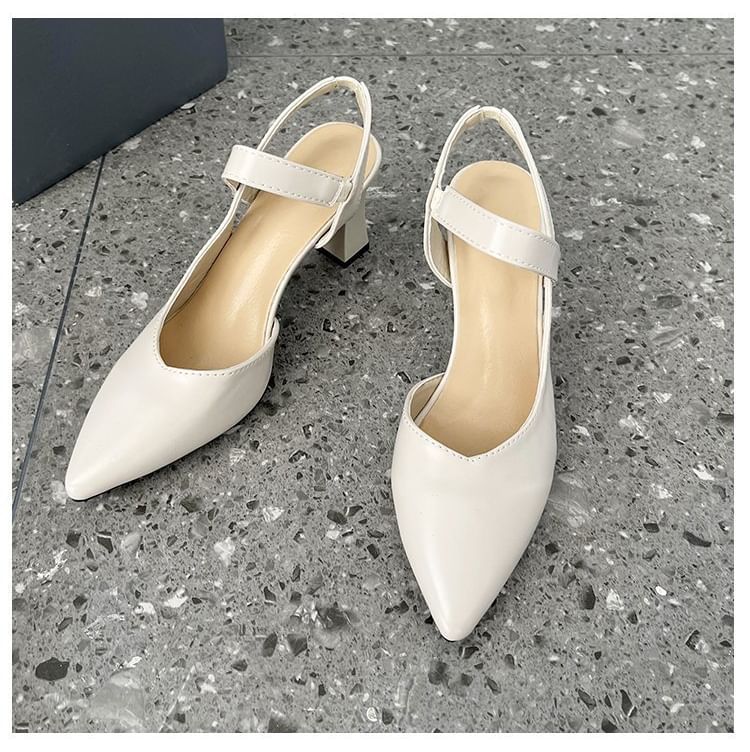 Sandals Heel Slingback Plain High