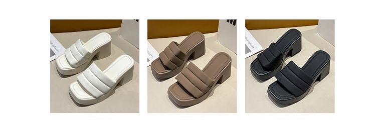 Sandals Slide Heel Block