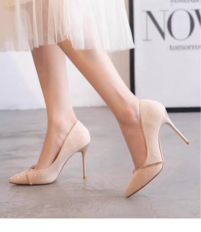 Pumps High Heel Pointy Glitter