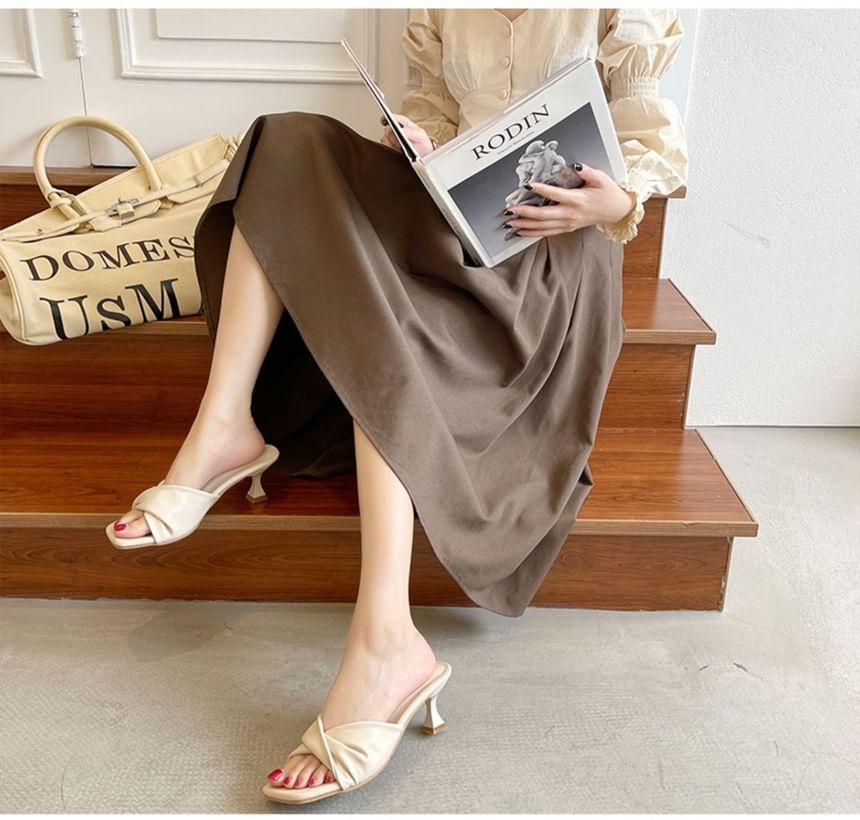 Slide High Twist Sandals Plain Heel