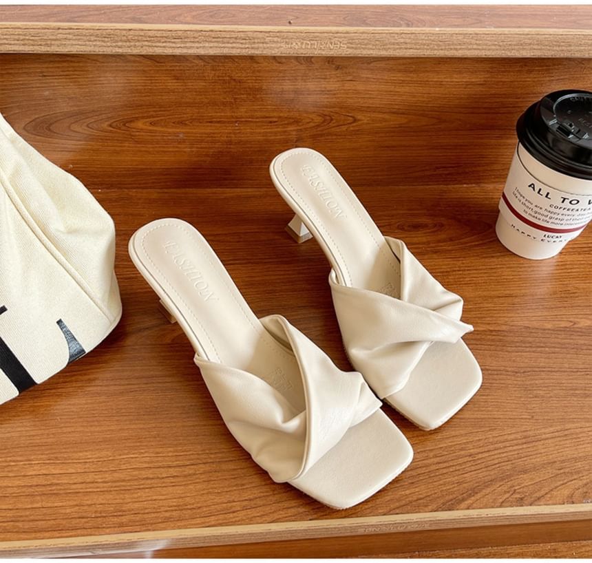 Slide High Twist Sandals Plain Heel