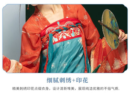 Traditional Chinese Print Costume Set