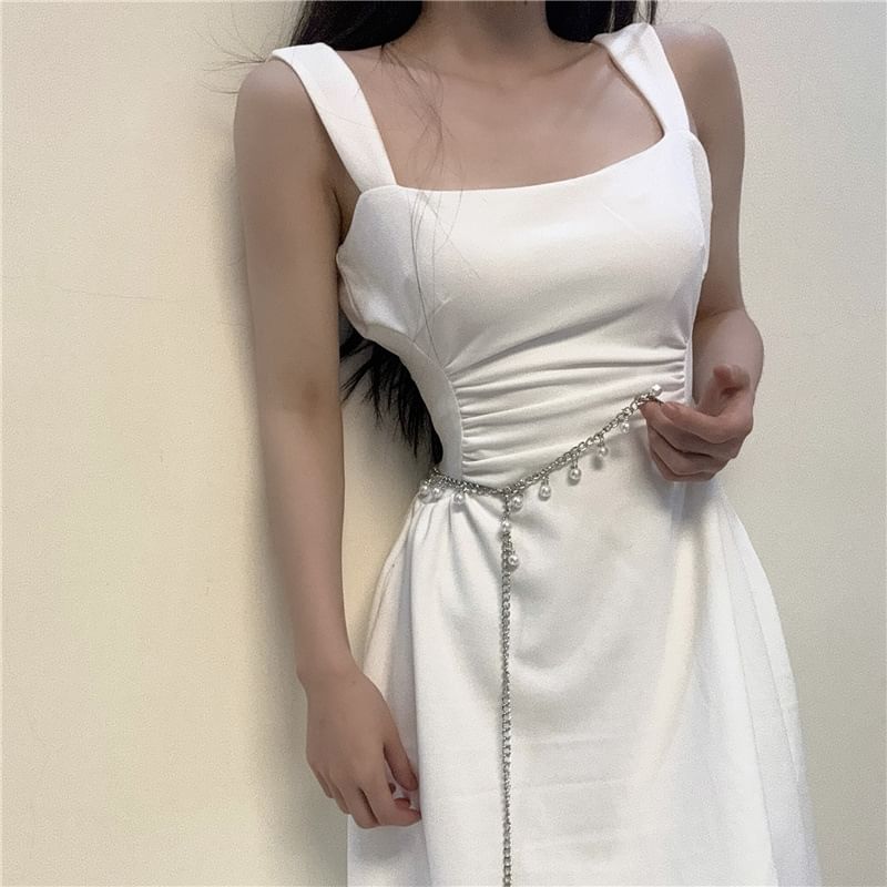 Fringed Belt Chain Pearl Waist Faux