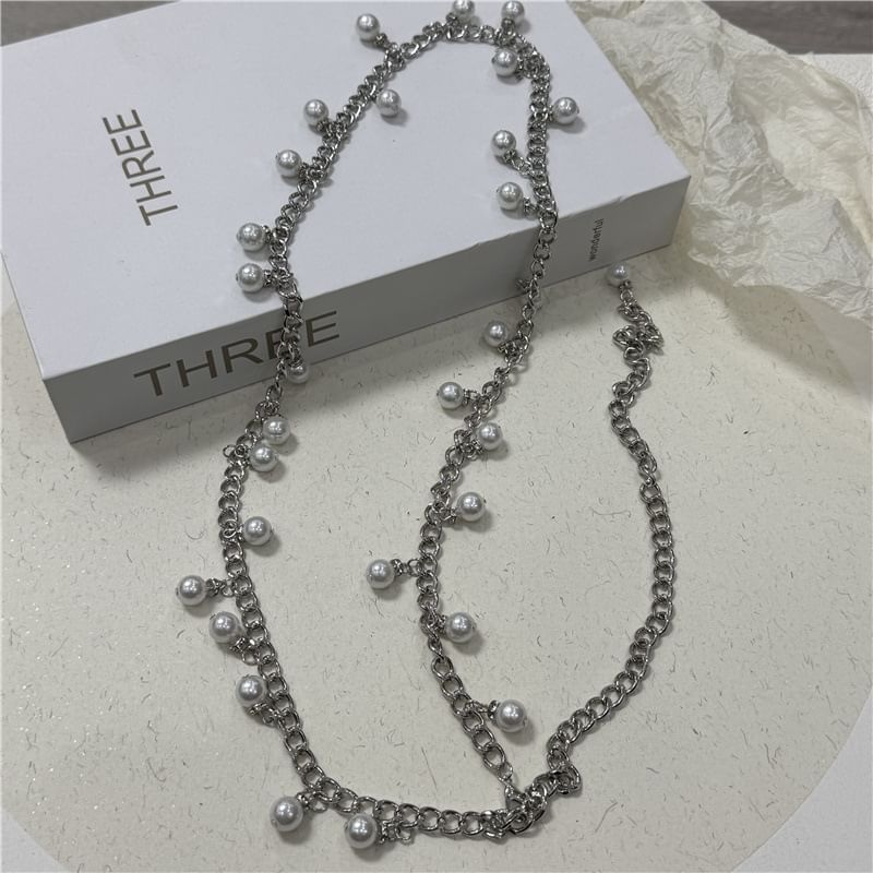 Fringed Belt Chain Pearl Waist Faux