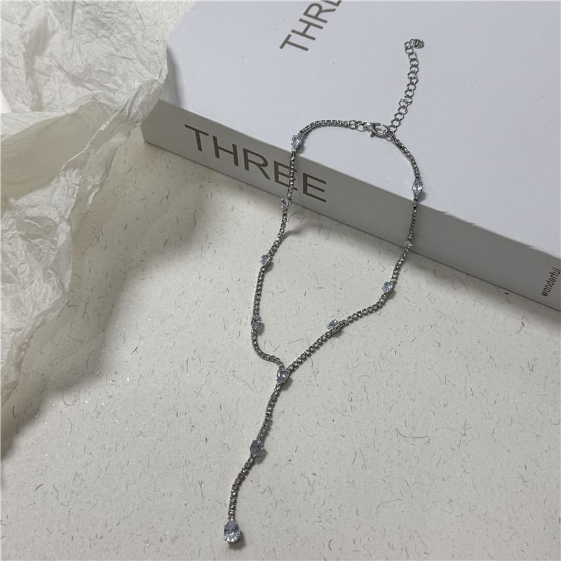 Necklace Lariat Rhinestone