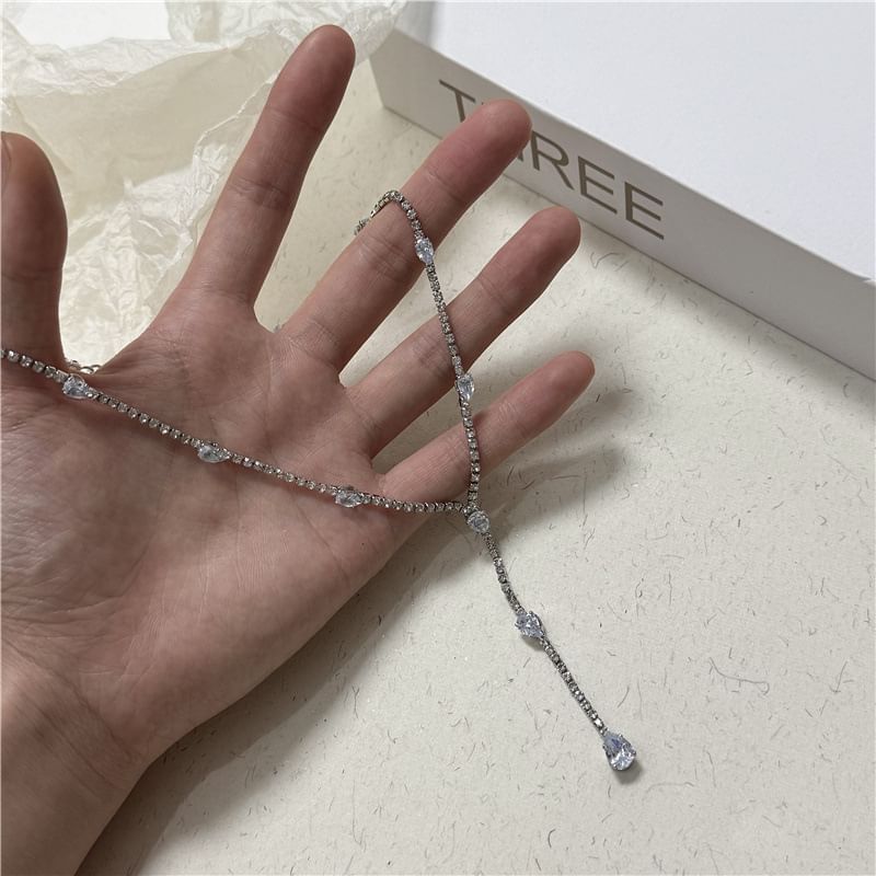 Necklace Lariat Rhinestone