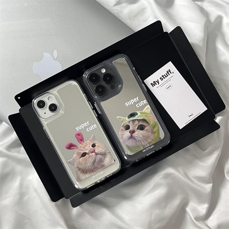 Mirrored Case Phone Cat