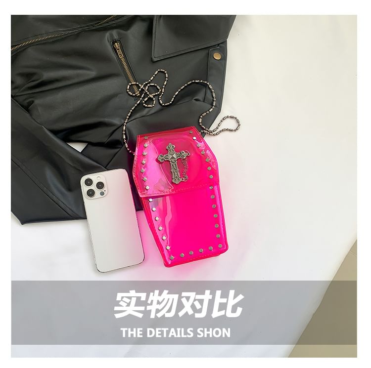 PVC Chained Studded Bag Crisscross Crossbody