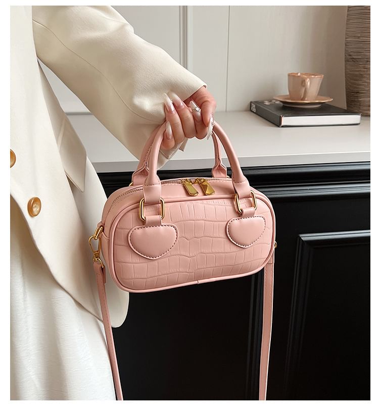 Crossbody Bag Handle Grain Croc Top