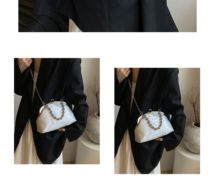 Jacquard Lock Crossbody Bag Floral Kiss