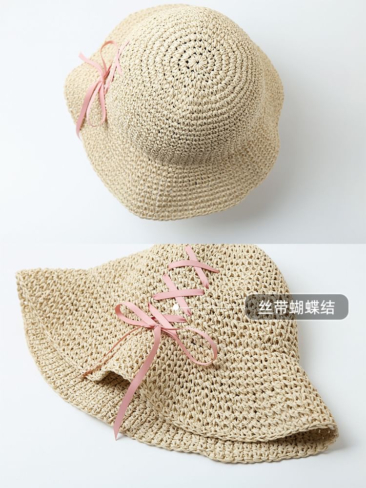 Lace-Up Straw Sun Hat