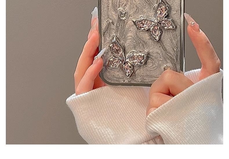 Case Phone Butterfly Rhinestone