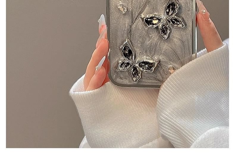 Case Phone Butterfly Rhinestone