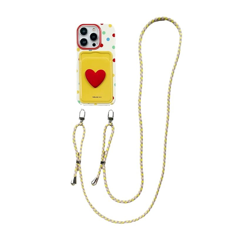 Holder Heart / Strap Set Case Lanyard Card Phone