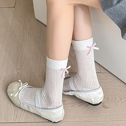 Plain Bow Socks