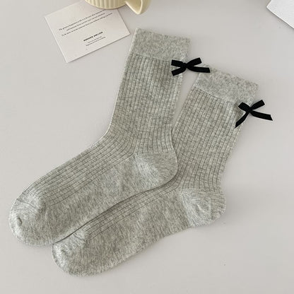 Plain Bow Socks