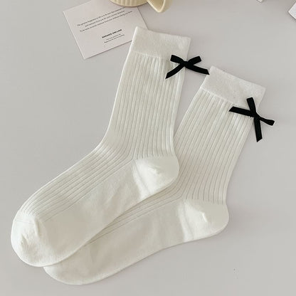 Plain Bow Socks