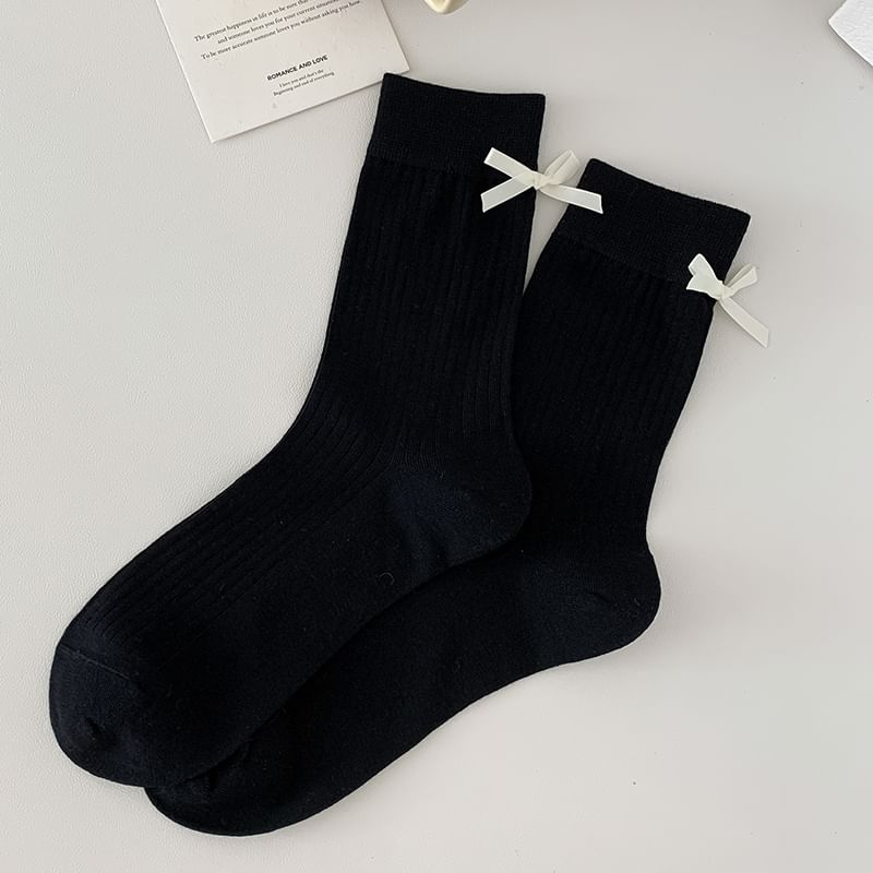 Plain Bow Socks