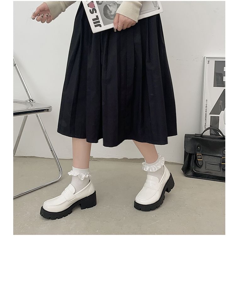 Platform Block-Heel Mary Jane Loafers