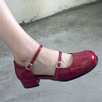 Patent Block-Heel Sandals